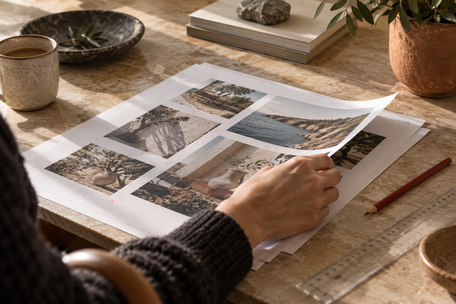 Editorial imagery and visual direction being reviewed